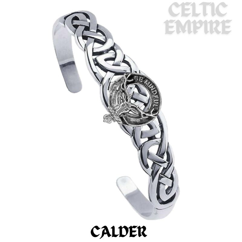 Calder Family Clan Crest Celtic Cuff Bracelet