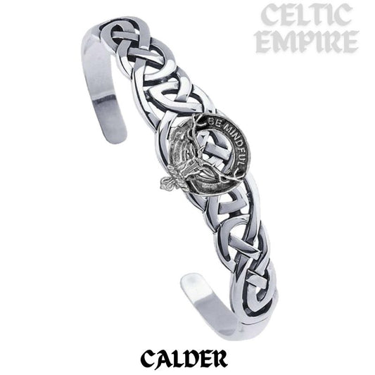 Calder Family Clan Crest Celtic Cuff Bracelet