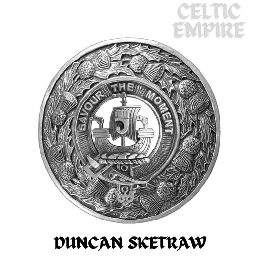 Duncan Sketraw Family Clan Badge Scottish Plaid Brooch