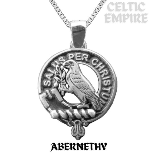 Abernethy Large 1" Scottish Family Clan Crest Pendant - Sterling Silver