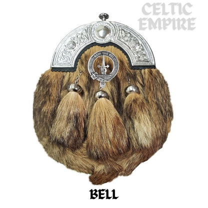 Bell Scottish Family Clan Crest Badge Dress Fur Sporran