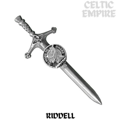 Riddell Family Clan Crest Kilt Pin, Scottish Pin