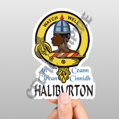 Haliburton Family Clan Crest Decal | Custom Scottish Heritage Car & Laptop Stickers