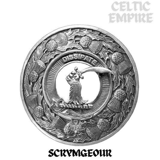 Scrymgeour Family Clan Badge Scottish Plaid Brooch