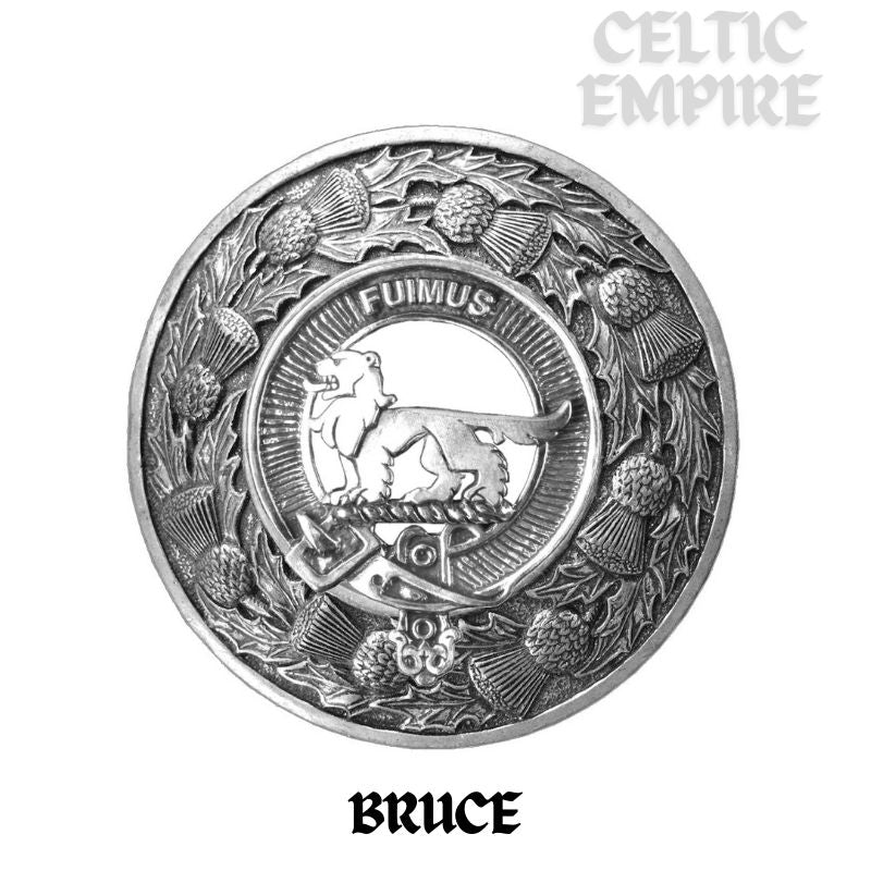 Bruce Family Clan Badge Scottish Plaid Brooch
