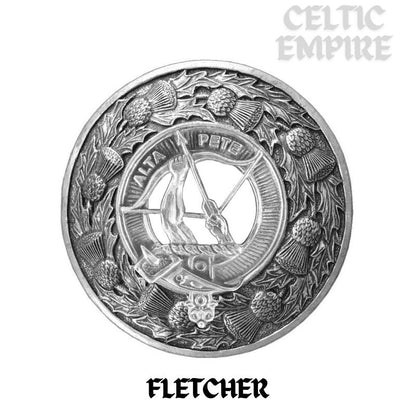 Fletcher Family Clan Badge Scottish Plaid Brooch