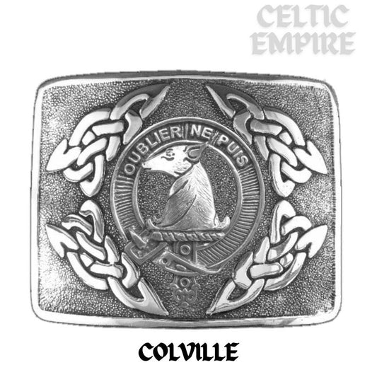 Colville Family Clan Crest Interlace Kilt Belt Buckle