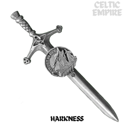 Harkness Family Clan Crest Kilt Pin, Scottish Pin