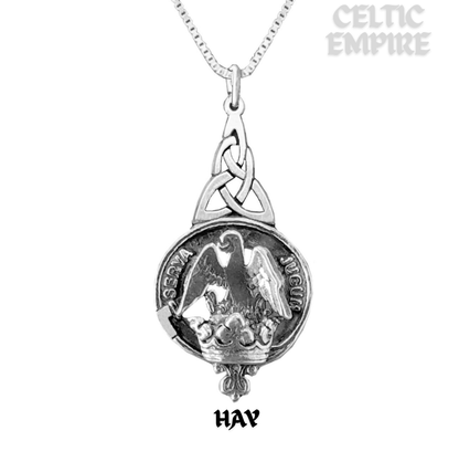 Hay Family Clan Crest Interlace Drop Pendant