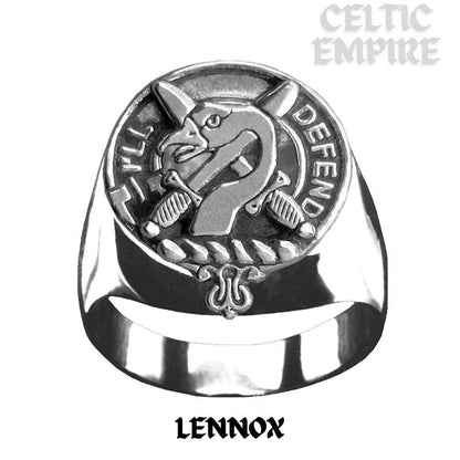Lennox Scottish Family Clan Crest Ring Sterling Silver and Karat Gold