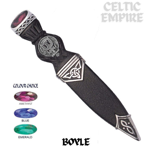 Boyle Interlace Family Clan Crest Sgian Dubh, Scottish Knife