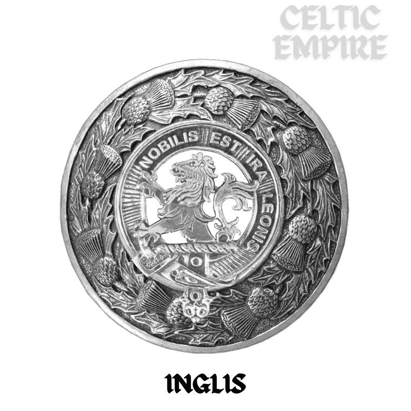 Inglis Family Clan Badge Scottish Plaid Brooch