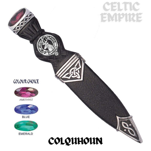 Colquhoun Interlace Family Clan Crest Sgian Dubh, Scottish Knife