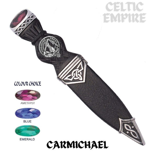 Carmichael Interlace Family Clan Crest Sgian Dubh, Scottish Knife