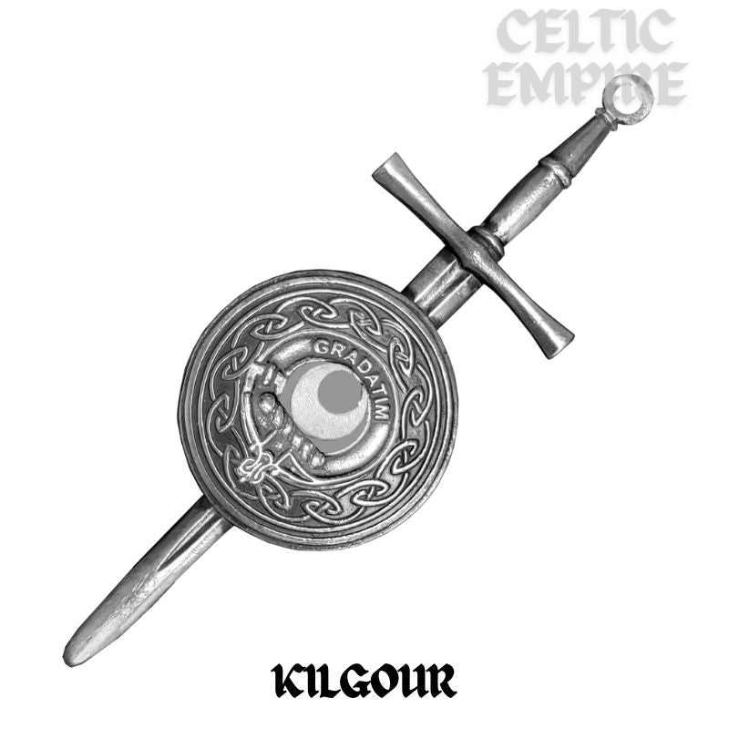 Kilgour Scottish Family Clan Dirk Shield Kilt Pin