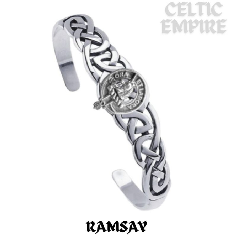 Ramsay Family Clan Crest Celtic Cuff Bracelet