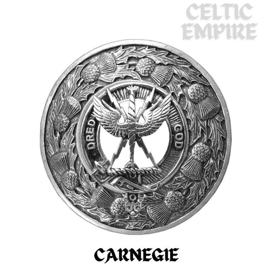 Carnegie Family Clan Badge Scottish Plaid Brooch