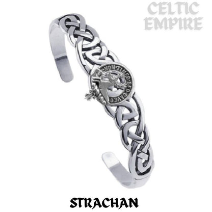 Strachan Family Clan Crest Celtic Cuff Bracelet