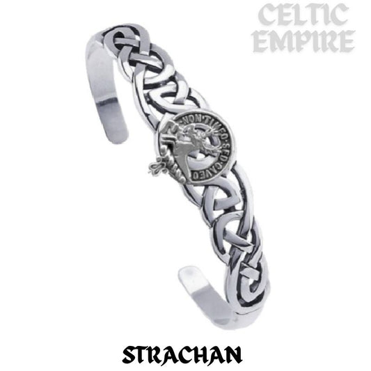 Strachan Family Clan Crest Celtic Cuff Bracelet