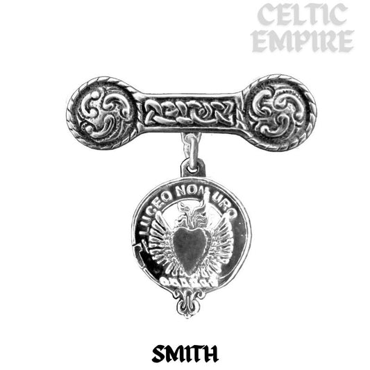 Smith Family Clan Crest Iona Bar Brooch - Sterling Silver