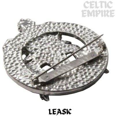 Leask Family Clan Crest Scottish Cap Badge