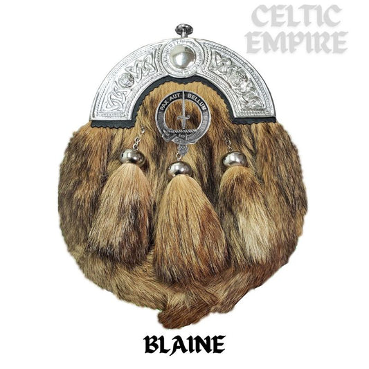 Blaine Scottish Family Clan Crest Badge Dress Fur Sporran
