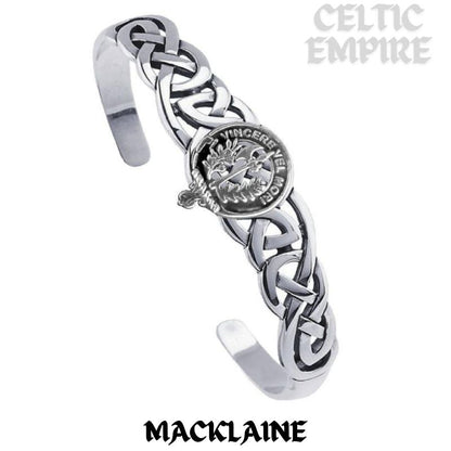 MacLaine Family Clan Crest Celtic Cuff Bracelet
