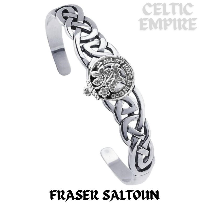 Fraser  Saltoun Family Clan Crest Celtic Cuff Bracelet