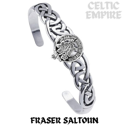 Fraser  Saltoun Family Clan Crest Celtic Cuff Bracelet