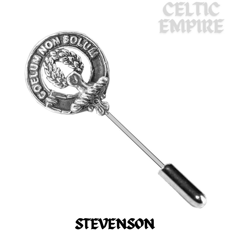 Stevenson Family Clan Crest Stick or Cravat pin, Sterling Silver
