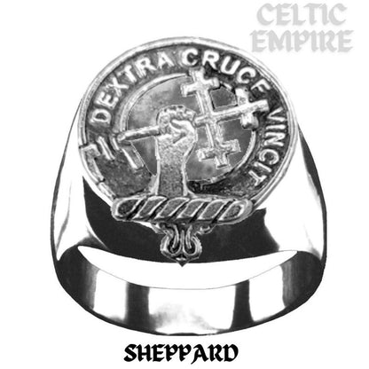 Sheppard Scottish Family Clan Crest Ring Sterling Silver and Karat Gold