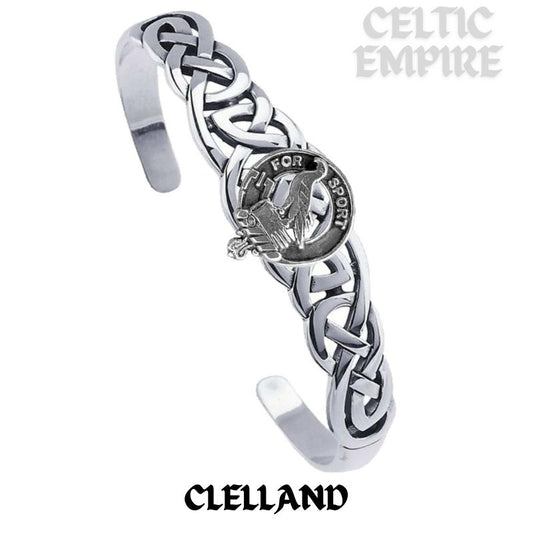 Clelland Family Clan Crest Celtic Cuff Bracelet