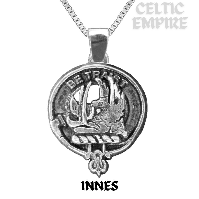 Innes Large 1" Scottish Family Clan Crest Pendant - Sterling Silver