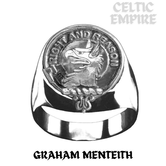 Graham Menteith Scottish Family Clan Crest Ring - Sterling Silver and Karat Gold