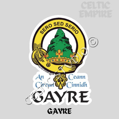 Gayre Family Clan Crest Decal | Custom Scottish Heritage Car & Laptop Stickers