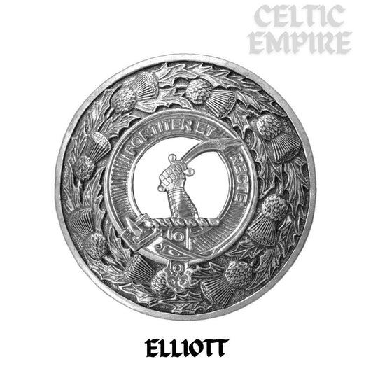 Elliott Family Clan Badge Scottish Plaid Brooch