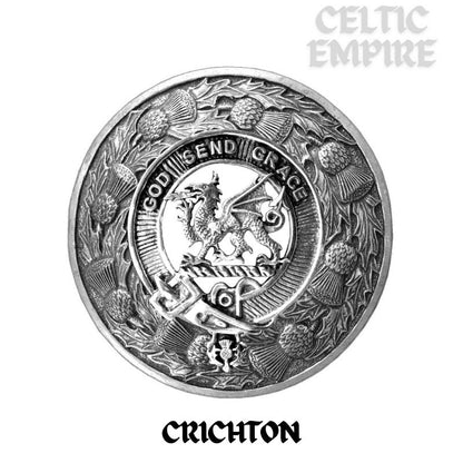 Crichton Family Clan Badge Scottish Plaid Brooch