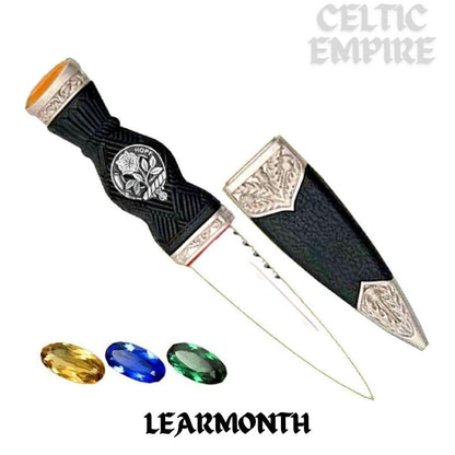 Learmonth Family Clan Crest Sgian Dubh, Scottish Knife