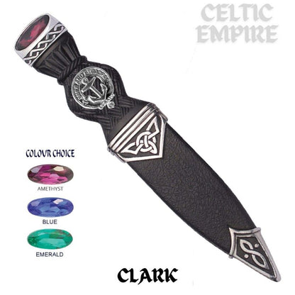 Clark Interlace Family Clan Crest Sgian Dubh, Scottish Knife