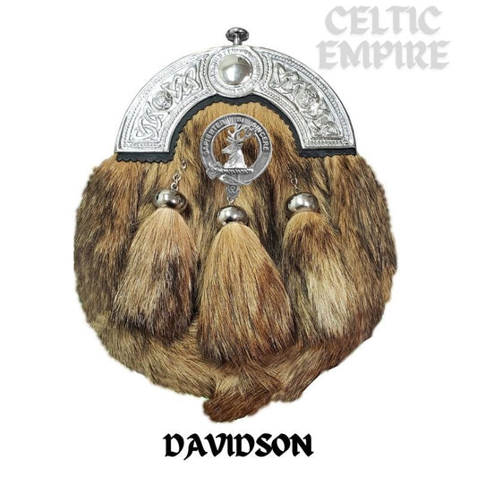 Davidson Scottish Family Clan Crest Badge Dress Fur Sporran