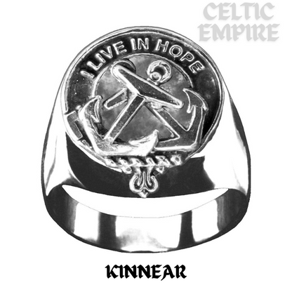 Kinnear Scottish Family Clan Crest Ring Sterling Silver and Karat Gold