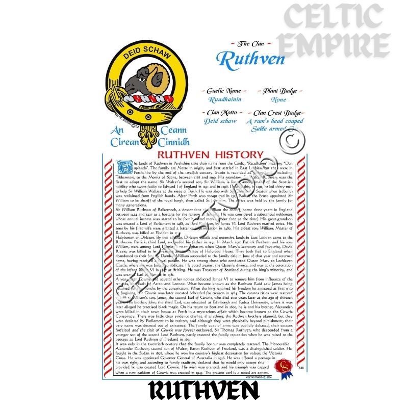 Ruthven Scottish Family Clan History