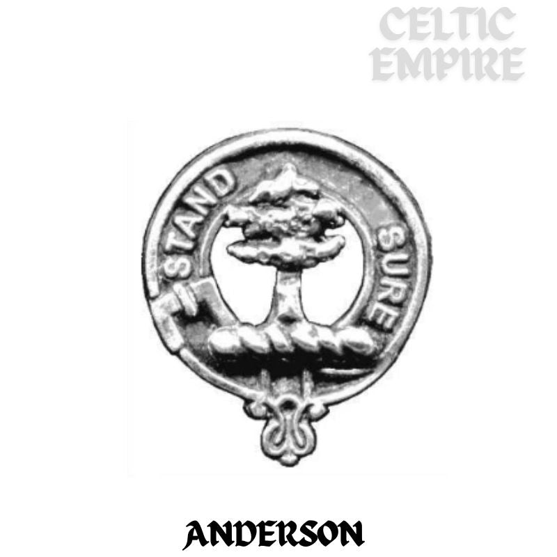 Anderson Family Clan Crest Luckenbooth Brooch, Scottish Pin - Sterling Silver