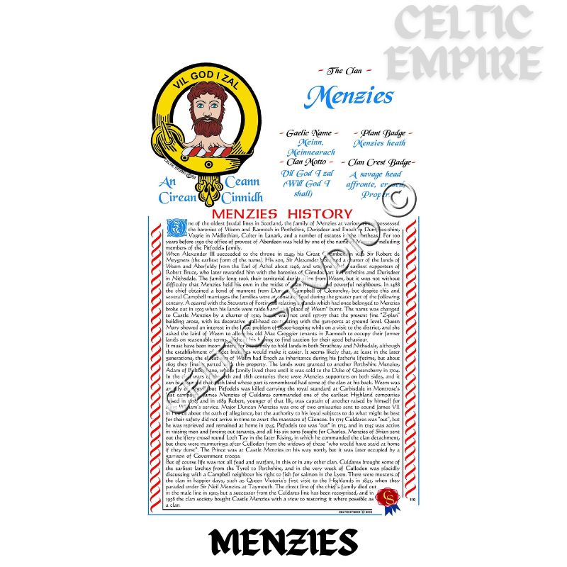 Menzies Scottish Family Clan History