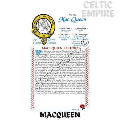 MacQueen Scottish Family Clan History