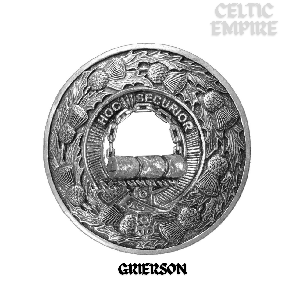 Grierson Family Clan Badge Scottish Plaid Brooch