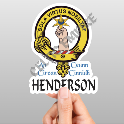 Henderson Family Clan Crest Decal | Custom Scottish Heritage Car & Laptop Stickers