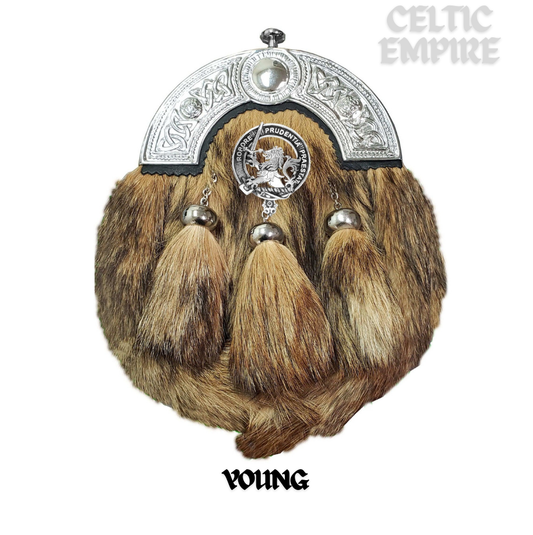 Young Scottish Family Clan Crest Badge Dress Fur Sporran