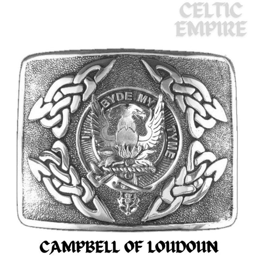 Campbell Loudoun Family Clan Crest Interlace Kilt Belt Buckle