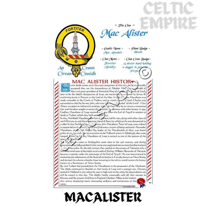 MacAlister Scottish Family Clan History